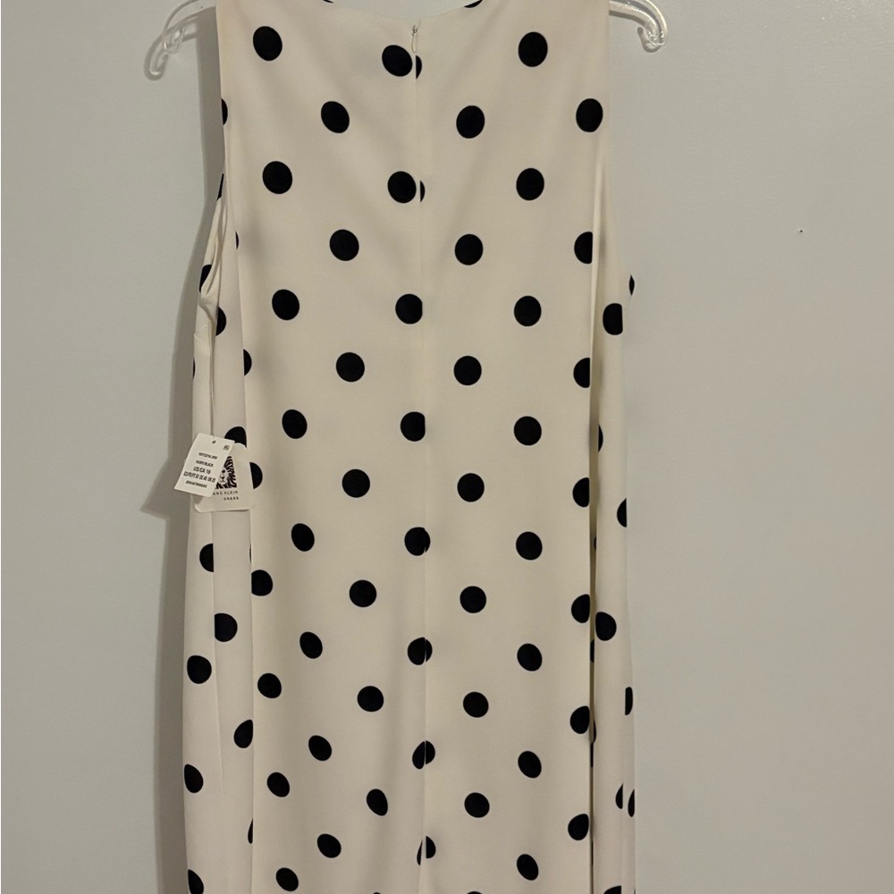 NWT Anne Klein Polka Dot Sleeveless Sheath Dress